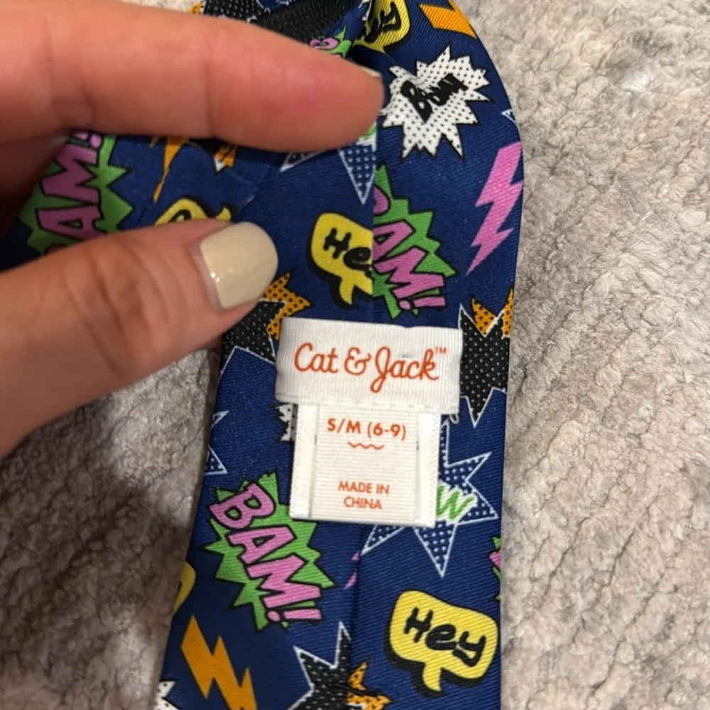 Kids Comic Print Tie - Blue